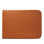 Louis Vuitton Epi Poche Document Clutch Cipango Gold Brown Leather