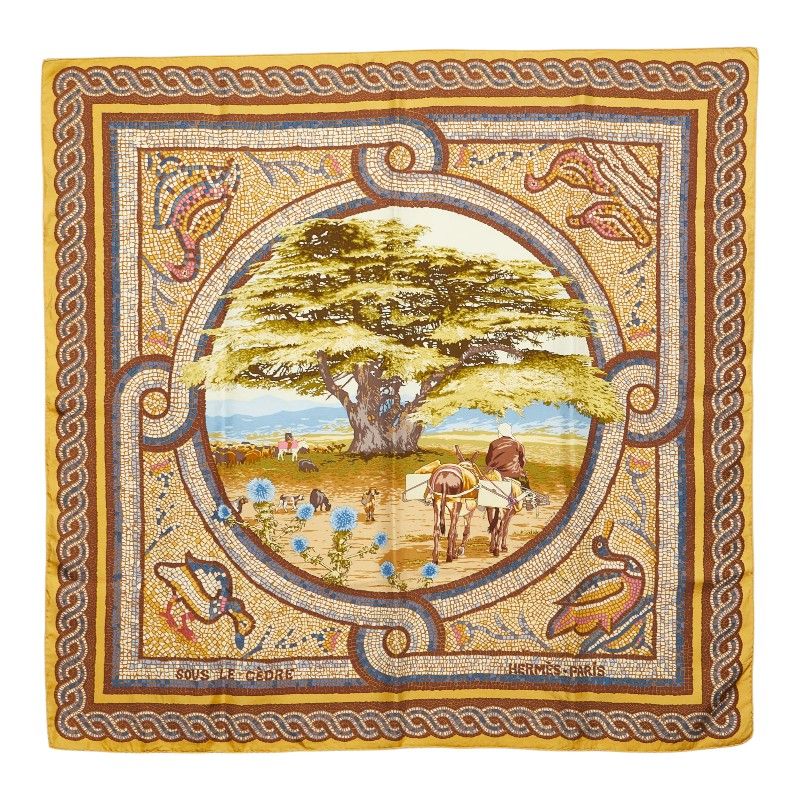 Hermes Carre 90 Sous le Cedre Under the Himalayan Cedar Scarf Large Multicolor