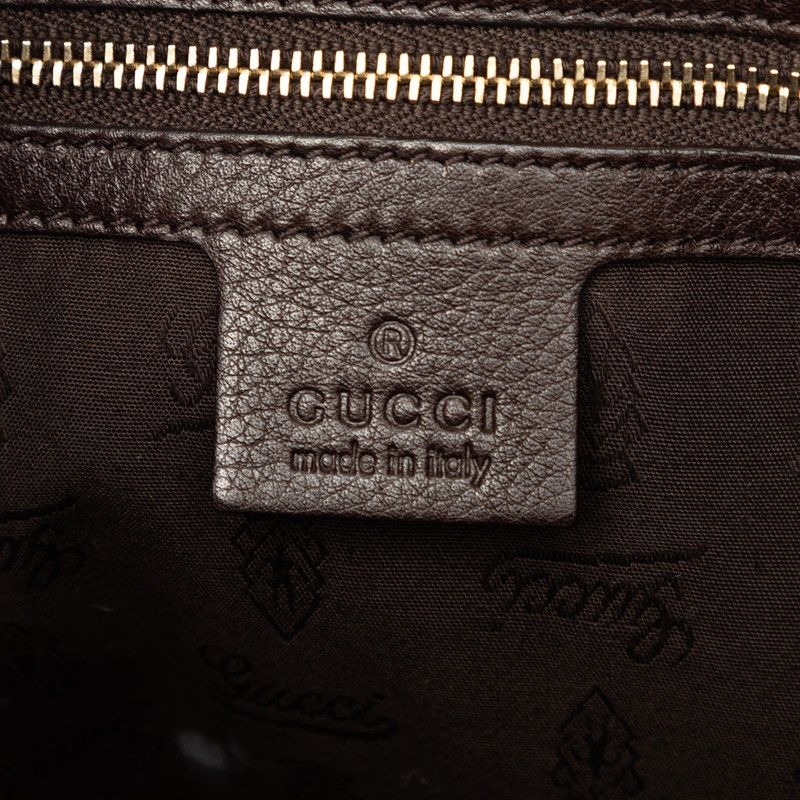 Gucci Webbing Shoulder Bag Brown Leather — view 7