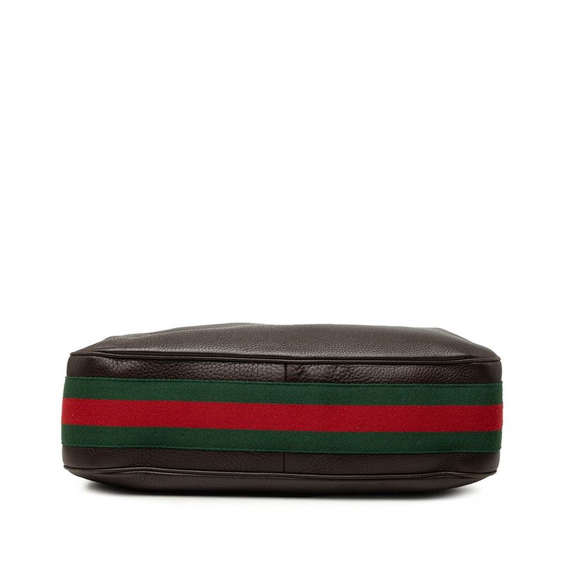 Gucci Webbing Shoulder Bag Brown Leather — view 3
