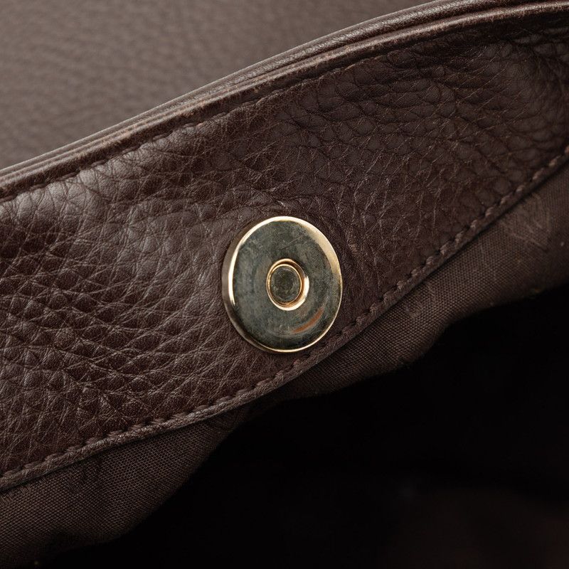 Gucci Webbing Shoulder Bag Brown Leather — view 4