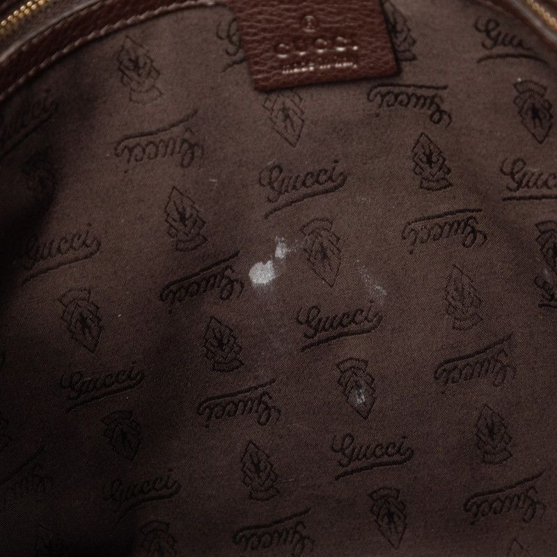 Gucci Webbing Shoulder Bag Brown Leather — view 5