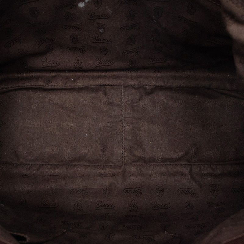 Gucci Webbing Shoulder Bag Brown Leather — view 6