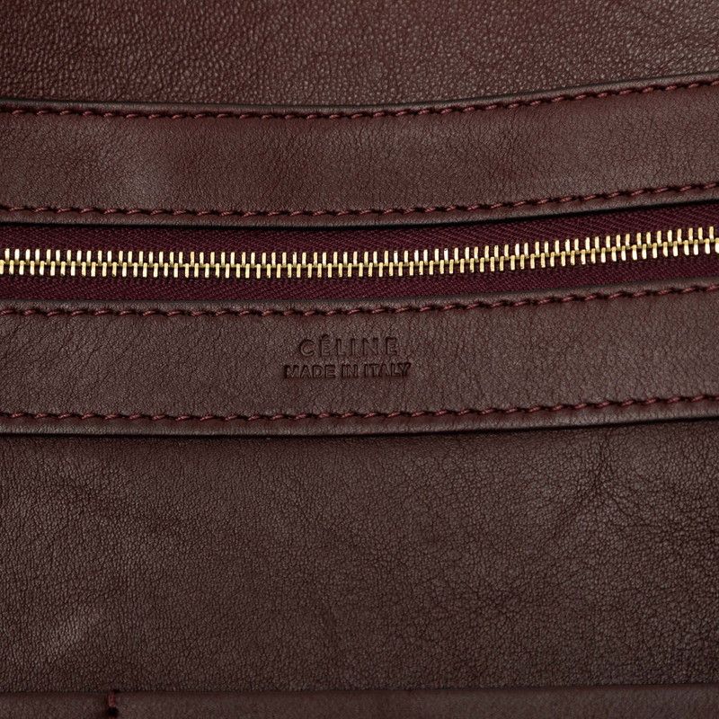 Celine Cabas Phantom Tote Wine Red Bordeaux Navy Leather Suede — view 5