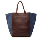 Celine Cabas Phantom Tote Wine Red Bordeaux Navy Leather Suede