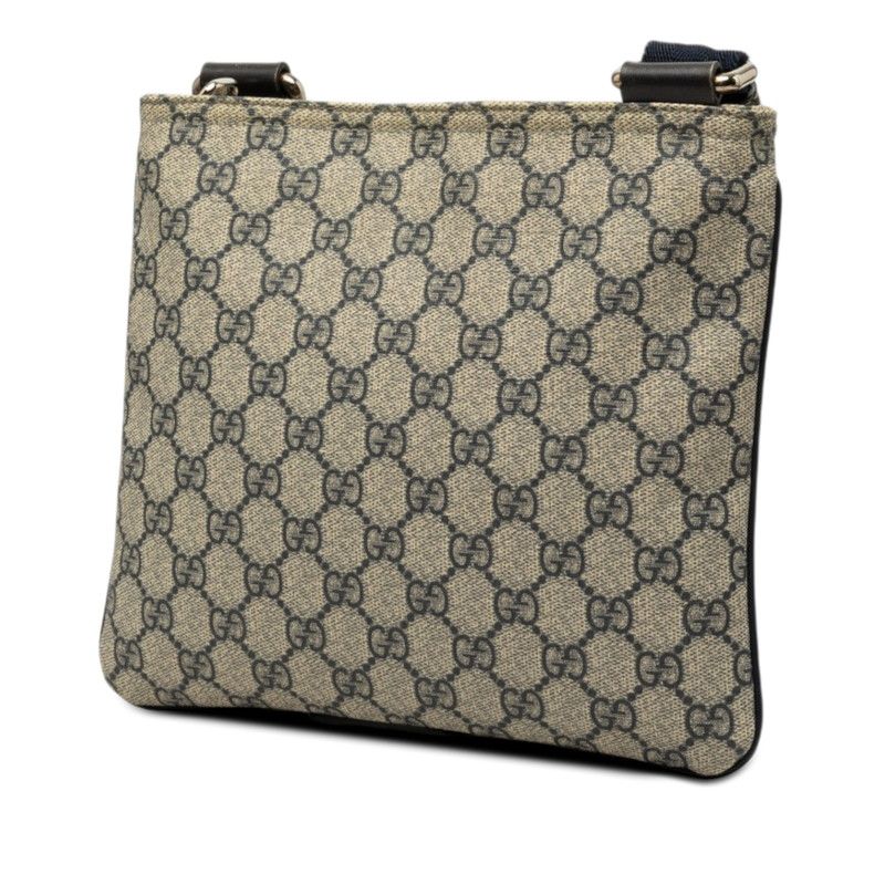 Gucci Guccissima Crossbody Shoulder Bag Beige Navy Leather — view 2
