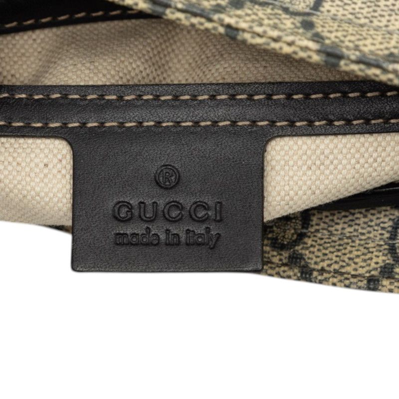 Gucci Guccissima Crossbody Shoulder Bag Beige Navy Leather — view 6