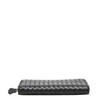 Bottega Veneta Intrecciato Zip Around Wallet Black Leather — view 3