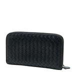 Bottega Veneta Intrecciato Zip Around Wallet Black Leather — view 2