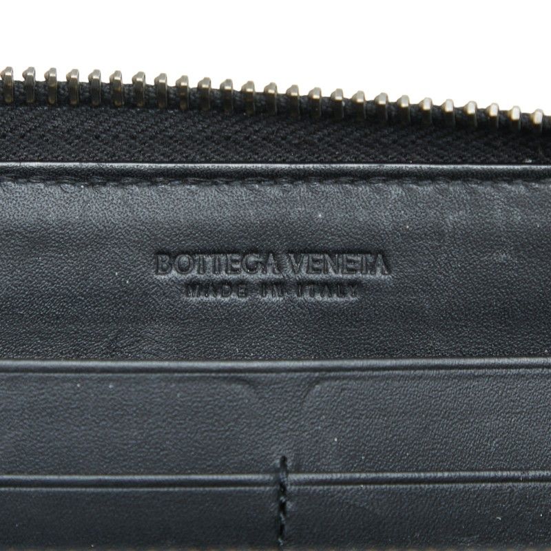 Bottega Veneta Intrecciato Zip Around Wallet Black Leather — view 7