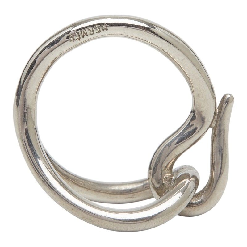 Hermes Jumbo Scarf Ring Silver Plated — view 5
