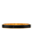 Hermes Kelly Bangle Cadena Motif Gold Black Plated Leather Bracelet — view 3