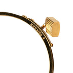 Hermes Kelly Bangle Cadena Motif Gold Black Plated Leather Bracelet — view 4