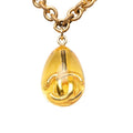 Chanel CC Logo Long Chain Pendant Gold Plated Resin
