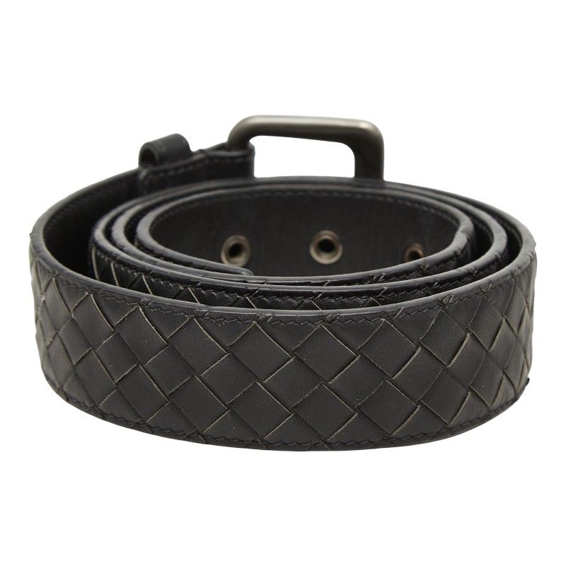 Bottega Veneta Intrecciato Belt 95 33 Black Leather — view 3