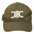 Celine Triomphe Logo Baseball Cap M Khaki Cotton Polyester