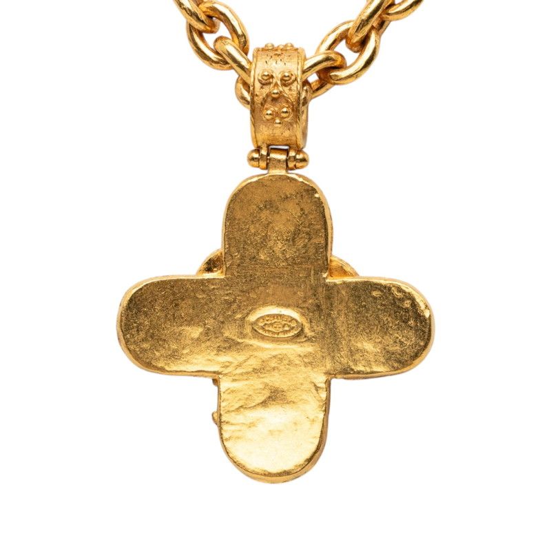 Chanel CC Logo Vintage Chain Long Pendant Gold Plated — view 2