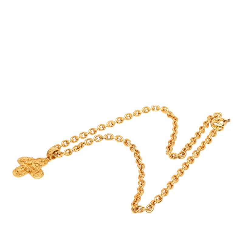 Chanel CC Logo Vintage Chain Long Pendant Gold Plated — view 3