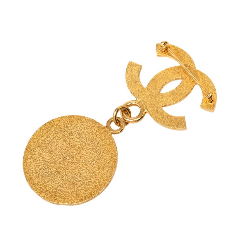 Chanel CC Logo Vintage Brooch Gold Plated — view 2