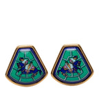 Hermes Enamel Cloisonne Fan Earring