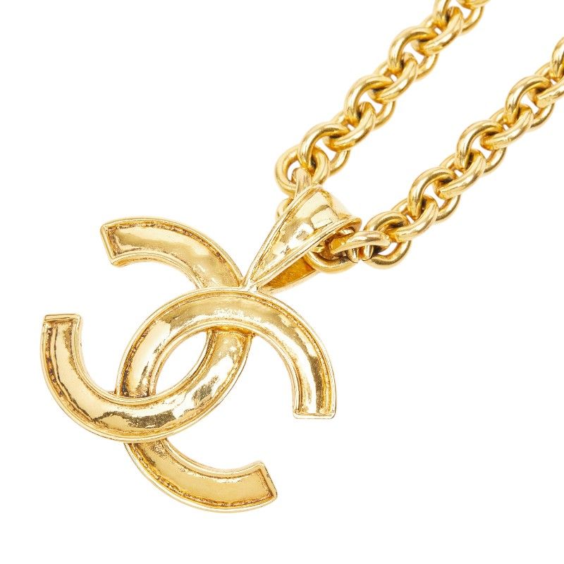 Chanel CC Logo Chain Pendant Gold Plated