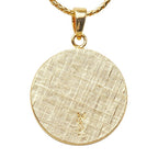 Saint Laurent YSL Logo Round Chain Pendant Gold Silver Plated Rhineston — view 3