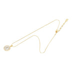 Saint Laurent YSL Logo Round Chain Pendant Gold Silver Plated Rhineston — view 4