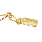Saint Laurent YSL Logo Round Chain Pendant Gold Silver Plated Rhineston — view 6