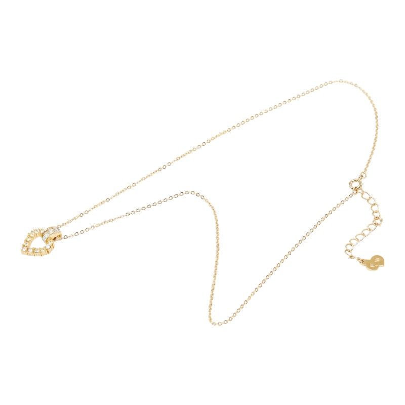 Dior Heart Motif Chain Pendant Gold Plated Rhinestone — view 4