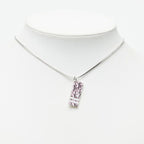 Dior Trotter Logo Plate Chain Pendant Silver Pink Metal — view 7