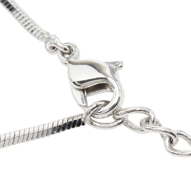 Dior Trotter Logo Plate Chain Pendant Silver Pink Metal — view 5