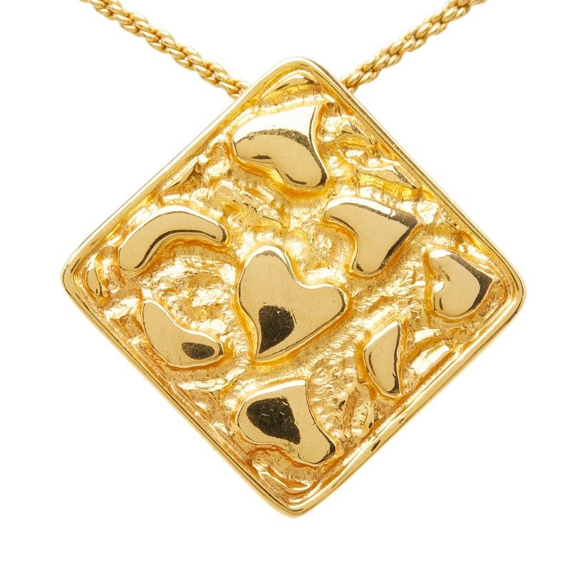 Saint Laurent Heart Square Chain Pendant Gold Plated — view 2
