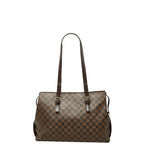 Louis Vuitton Damier Chelsea Tote Shoulder Bag Brown Leather
