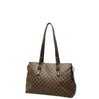 Louis Vuitton Damier Chelsea Tote Shoulder Bag Brown Leather — view 2