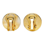 Celine Logo Round Earrings Gold Plated Rhinestone — view 3