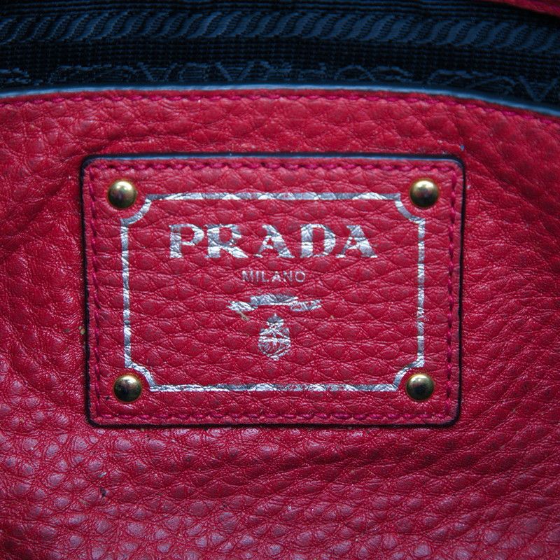 Prada Shoulder Bag Clutch Red Leather — view 5