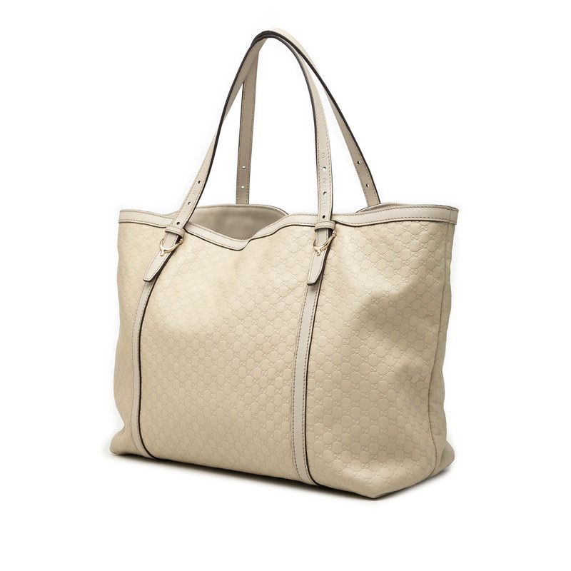 Gucci Micro Guccissima Tote Shoulder Bag Ivory White Leather — view 2
