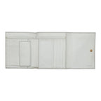 Fendi Zucchino Logo Charm Trifold Wallet White Brown Canvas Leather — view 6