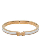 Hermes Mini Click Bracelet Bangle Gold White Plated Enamel — view 4