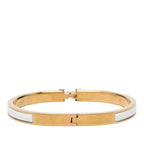 Hermes Mini Click Bracelet Bangle Gold White Plated Enamel — view 3
