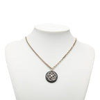 Chanel Camellia CC Logo Chain Necklace Gold Black Plated Faux Pearl Rhinestone — view 7