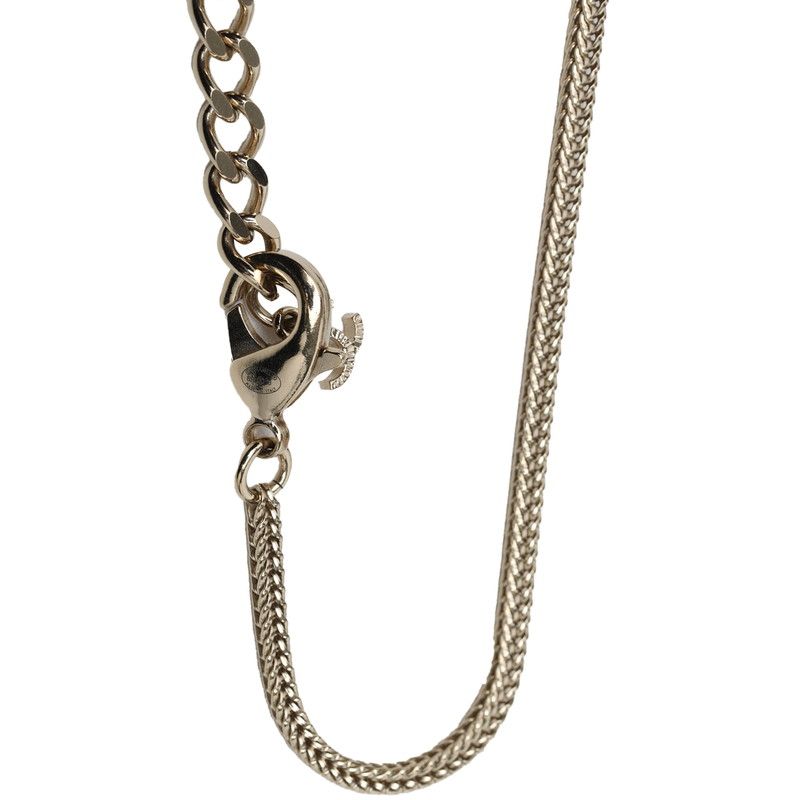 Chanel Camellia CC Logo Chain Necklace Gold Black Plated Faux Pearl Rhinestone — view 5