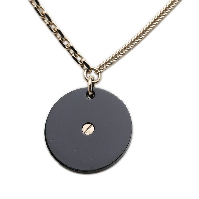 Chanel Camellia CC Logo Chain Necklace Gold Black Plated Faux Pearl Rhinestone — view 2