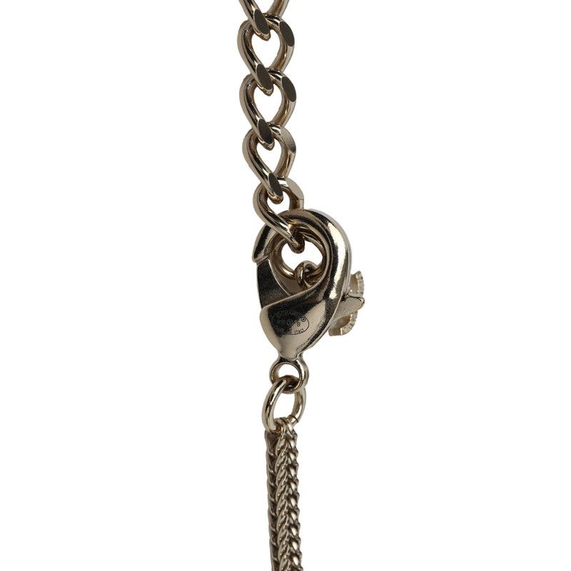 Chanel Camellia CC Logo Chain Necklace Gold Black Plated Faux Pearl Rhinestone — view 4