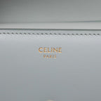 Celine Triomphe Flap Wallet Trifold Compact Ice Blue Leather — view 6