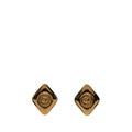 Chanel Vintage CC Logo Diamond Earrings Gold Plated