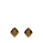 Chanel Vintage CC Logo Diamond Earrings Gold Plated