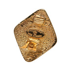 Chanel Vintage CC Logo Diamond Earrings Gold Plated — view 3