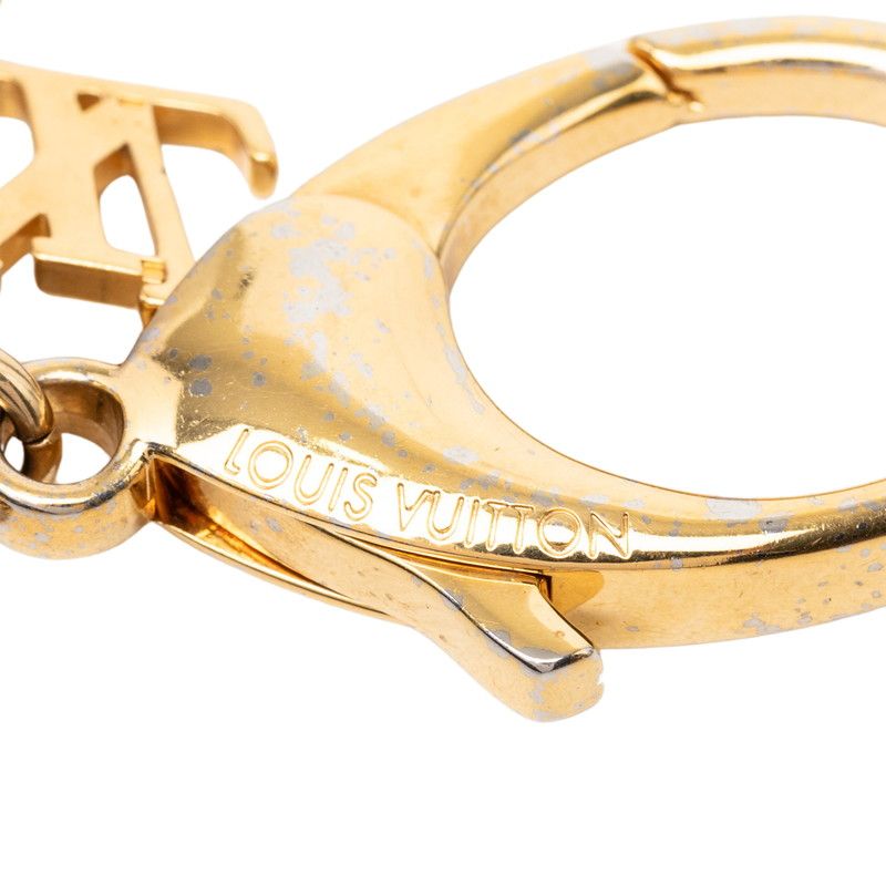 Louis Vuitton Monogram Flower Ivy Bag Charm Key Holder Gold Plated — view 3