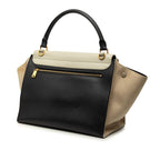 Celine Trapeze 2-Way Shoulder Bag Chalk Gray Beige Black Leather — view 2